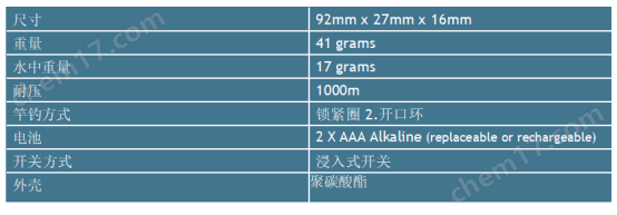 技术参数.jpg Fishtek Marine剑鱼捕捞LED诱饵灯